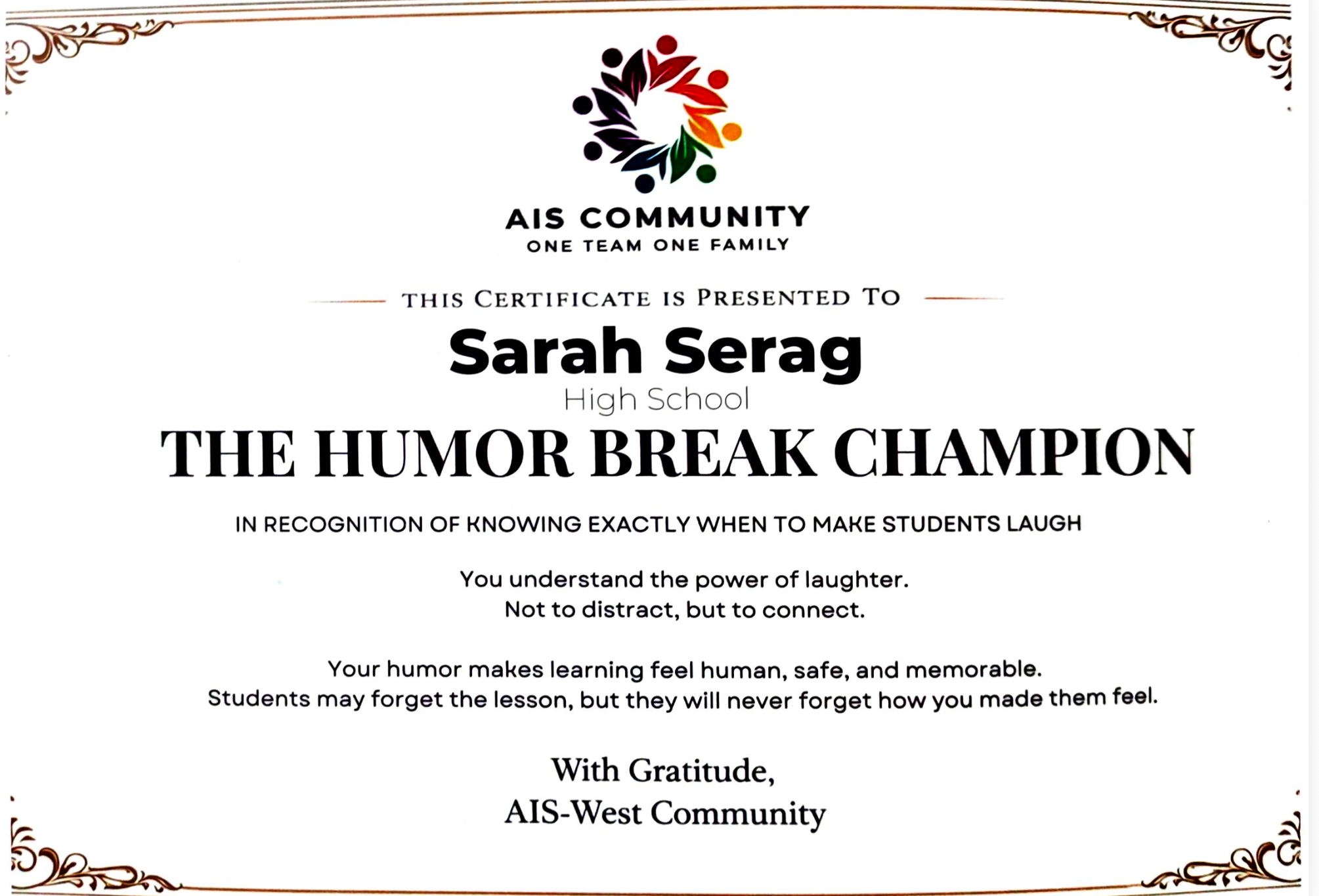 The "Makes It Make Sense" Award